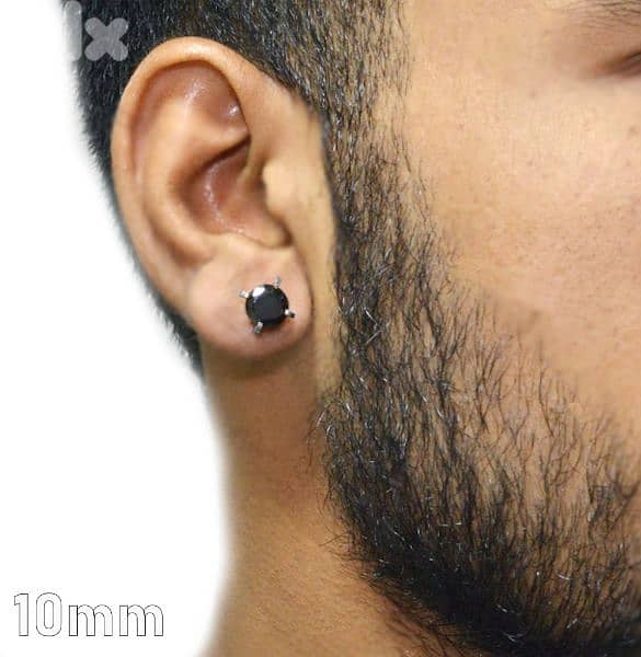 men 3arrings black stud 0
