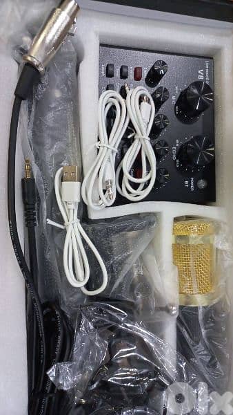 live sound card v8 with condenser mic for live record 1