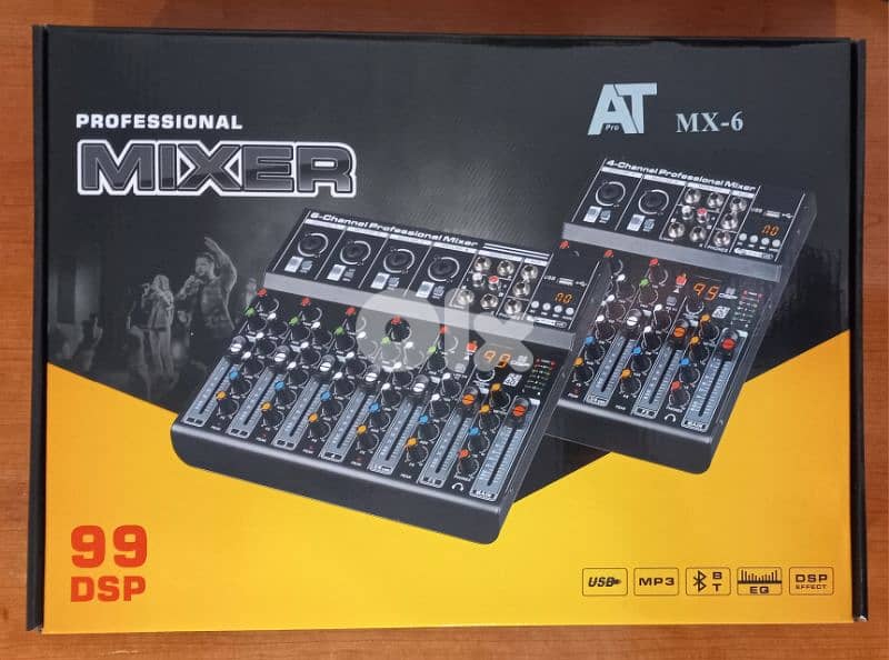 mixer 6ch with 99 dsp effect,new in box 0