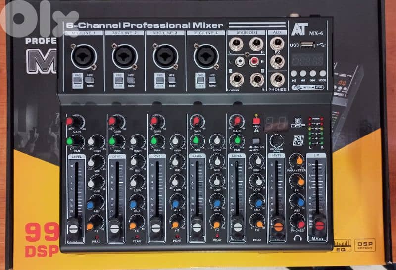 mixer 6ch with 99 dsp effect,new in box 1