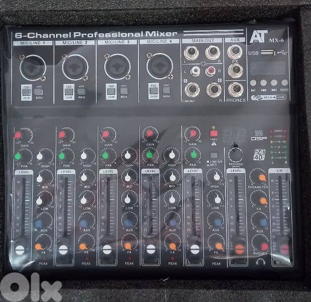 mixer 6ch with 99 dsp effect,new in box 3