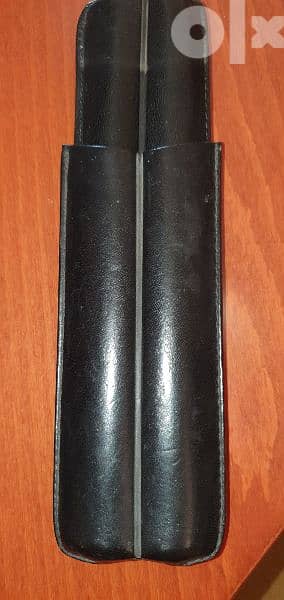 two stainless for cigar & liqure leather box 2