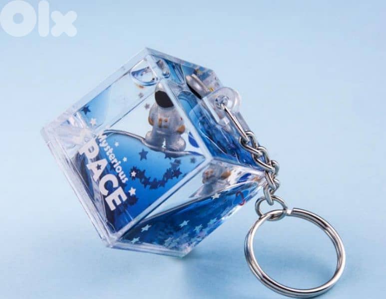 sparkling liquid space square keychain 2