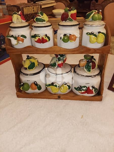 Vintage hand made Ceramic Canister set of 7 0