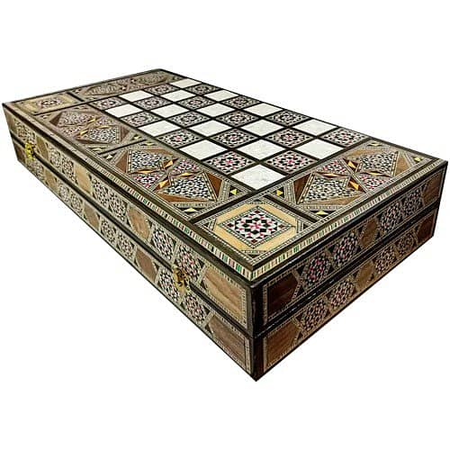 Brand New Royal Texture Backgammon Boardgame 0