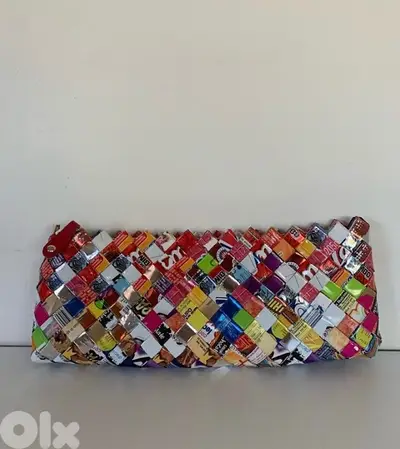 Nahui Olin wrapper recycled paper clutch bag