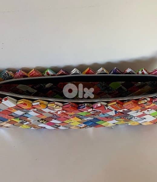 Nahui Olin wrapper recycled paper clutch bag 2