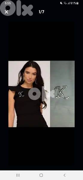 K letter brooch  strass 1