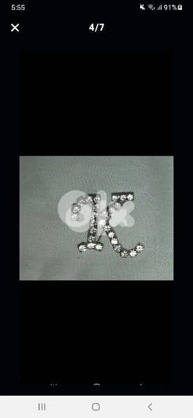 K letter brooch  strass 3