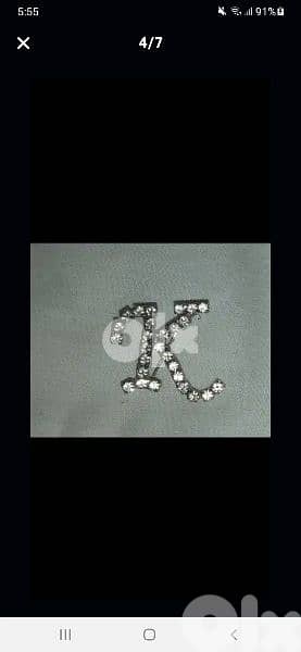 K letter brooch  strass 5
