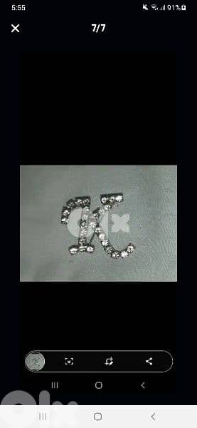 K letter brooch  strass 6