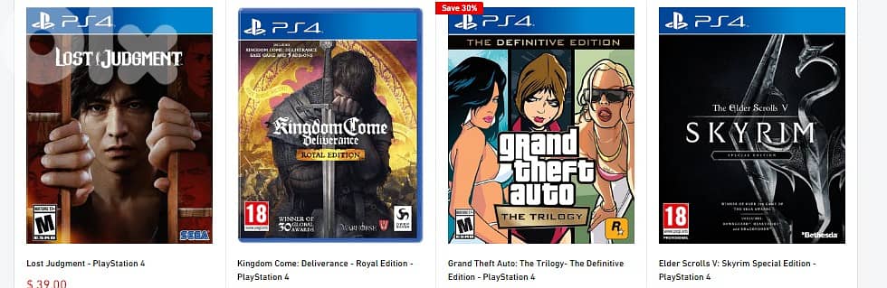PS4 Games for Sale 8