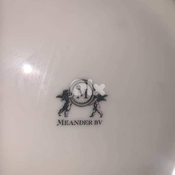 Antique Meander porcelain pitcher and bassin hand painted 3