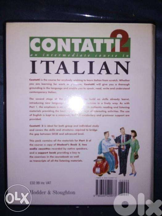 Learn italian intermediate level book + tapes new never used 1