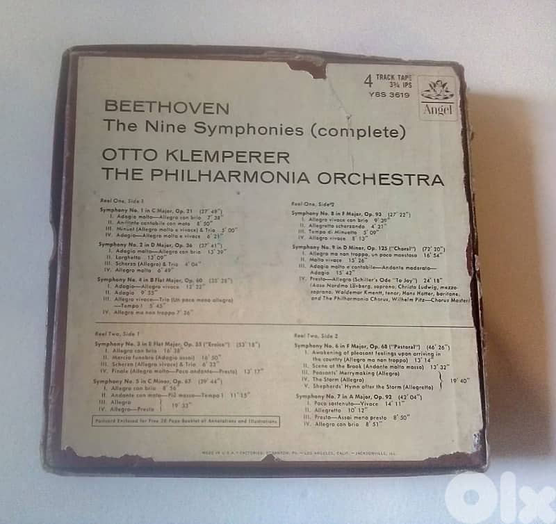beethoven complete nine simphonies vintage  reel tape 1