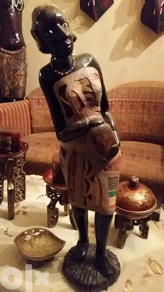 african statue hand design & oil paint  abanos wood