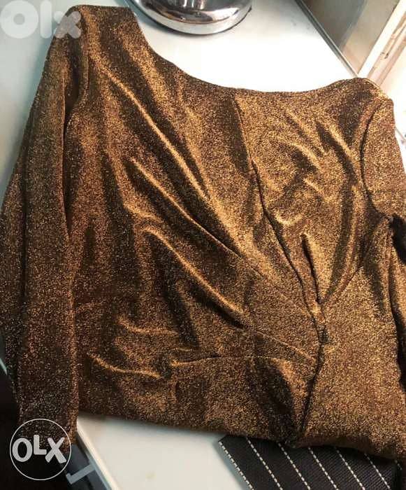 top for women, blouse, Gold texture and elegant blouse, KOTON brand 1