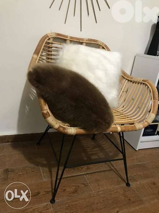 bamboo chair wood and steel 0