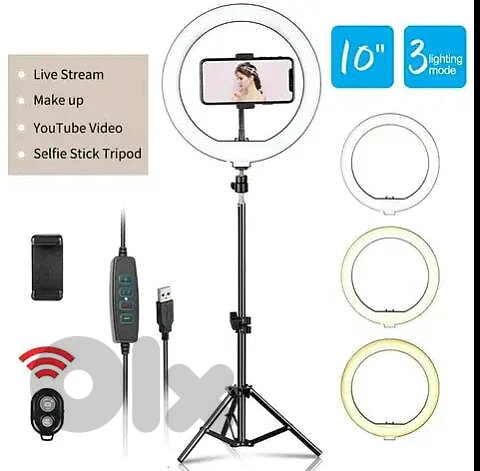 Bluetooth Ring Light Ringlight Tripod Mobile Stand Holder Led Light