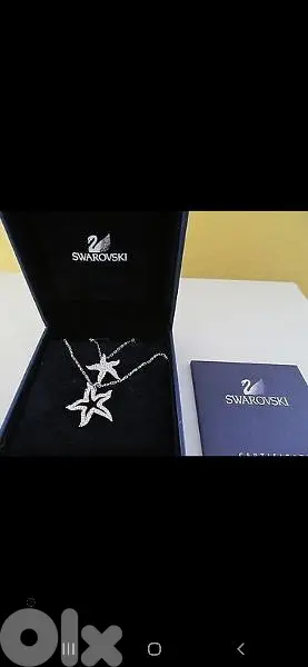original Swarovski double chain double pendant star fish