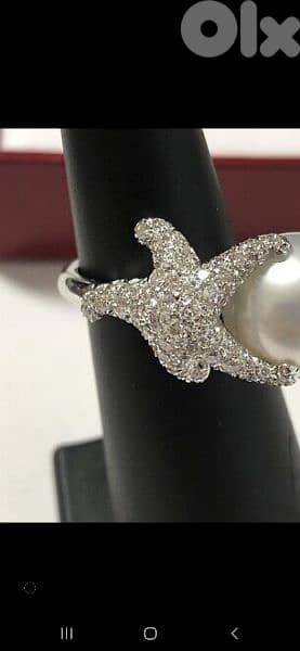 ring original swarovski sea fish pearl 3