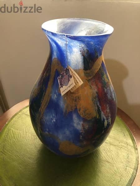 VETRO MURANO VASE - signed- 37cm مورانو مع امضاء غير مستعمل 0