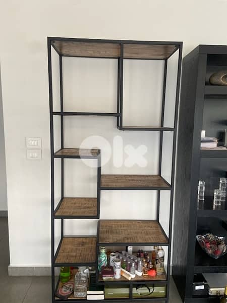 wall Unit steel and wood 0