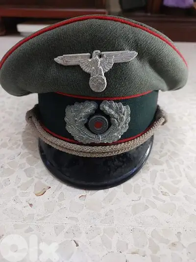 WWII Hitler German Nazi Officer Offical Artillery Visorb Cap Authentic