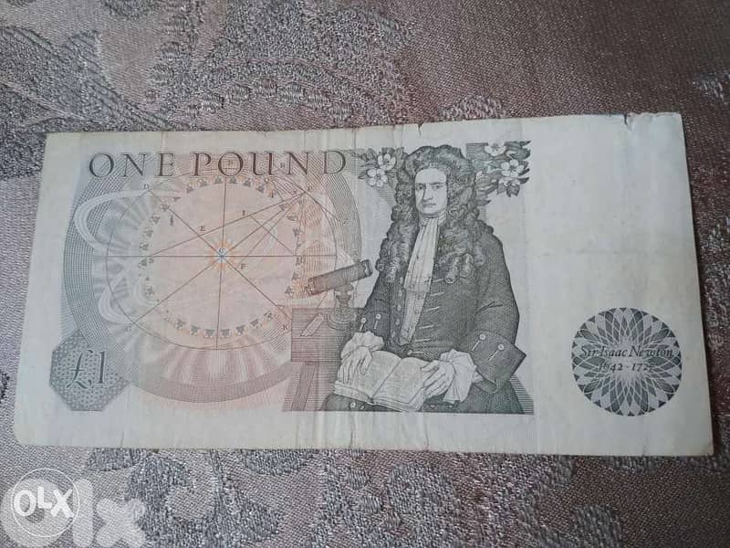 1 English Pound Memorial Banknote for Isaac Newton 1
