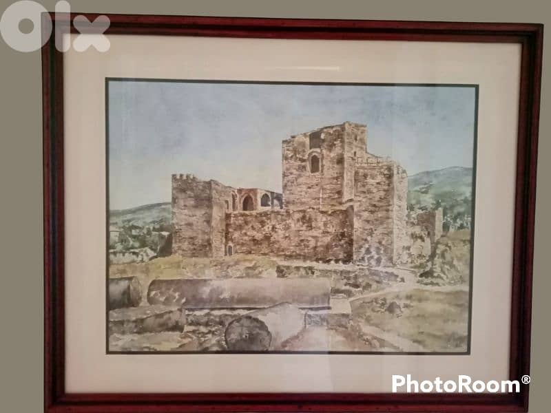 2 old watercolor by Karim el Haje signed and dated 1982 1