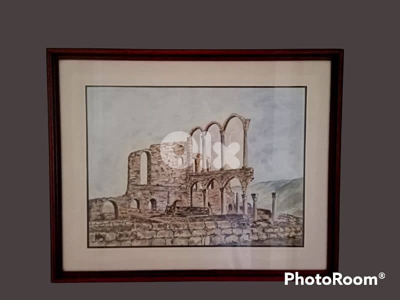 2 old watercolor by Karim el Haje signed and dated 1982 3