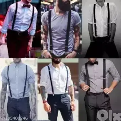 men suspenders black adjustable