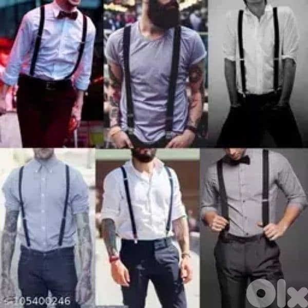 men suspenders black adjustable 0