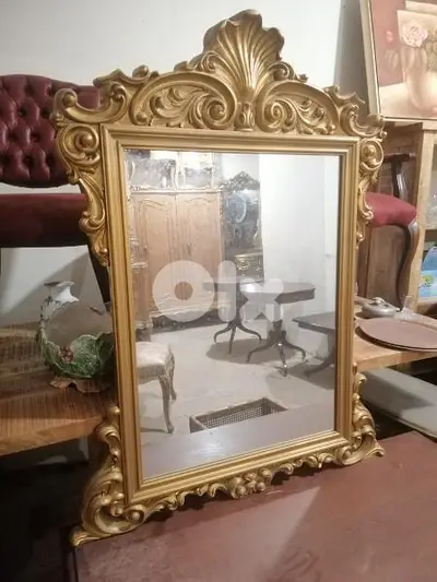 مراية رائعة جدا خشب حفر مميز تلبيس ورق ذهب سعر لقطة mirror