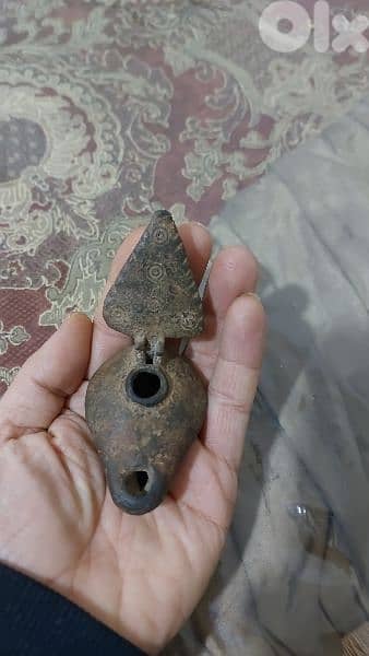 Ancient Byzantine Bronze Oil lamp year around 550 AD  Justinian era 0