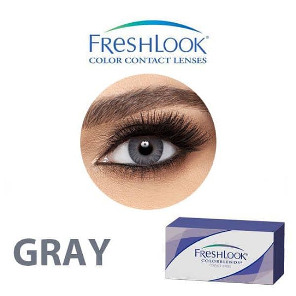 2 contacts lenses ( Gray & Turquoise) + solution 120ml 1