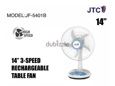 JTC 14” Rechargeable table fan