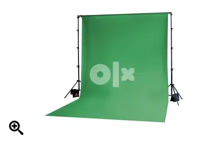 New green carton backdrop with stands