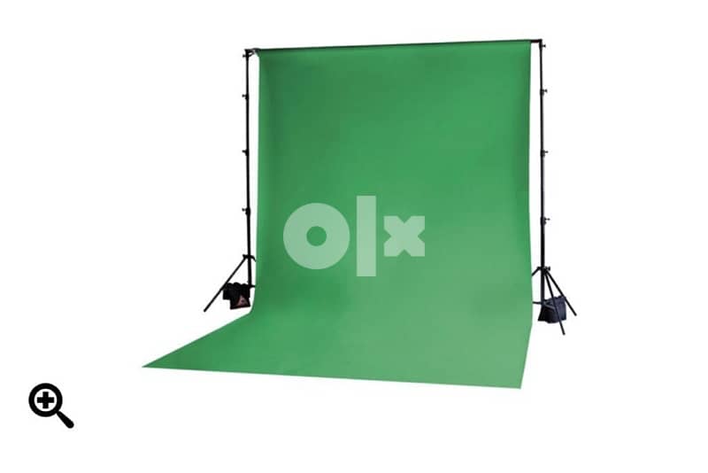 New green carton backdrop with stands 0