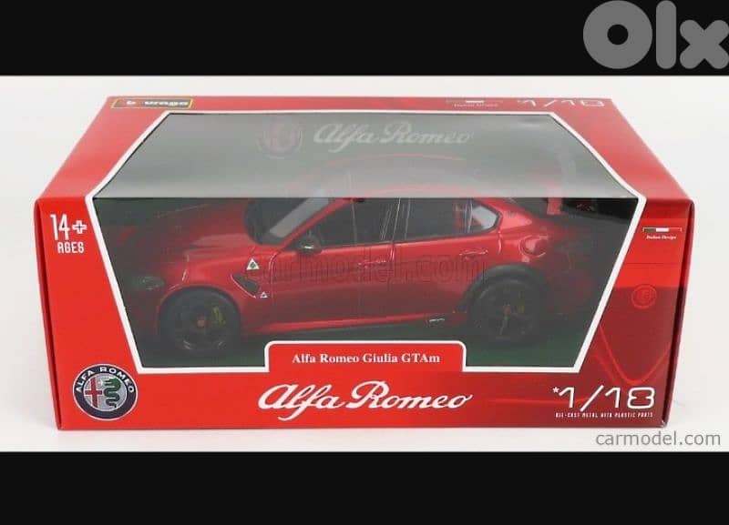 Alfa Romeo Giulia GTAm diecast car model 1;18. 8