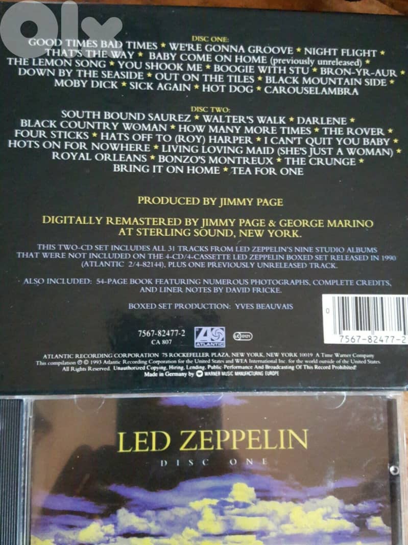 Led Zeppelin boxed set 2 new open box 2 cds+book 2