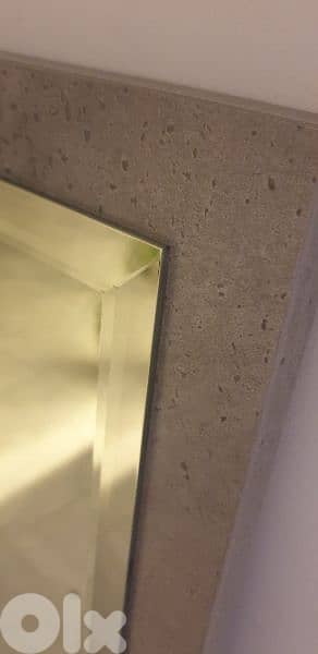 Mirror with grey concrete effect border 112cm x 75cm 2