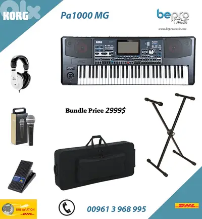 Korg PA1000MG Bundle Arranger Arabic Keyboard, PA1000MG