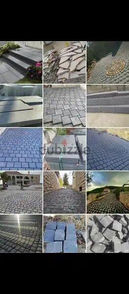 حجر بازلت مختلف اسود