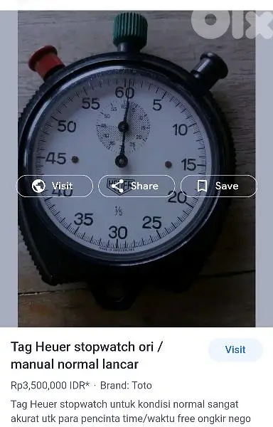 Heuer super sport 1/5 stopwatch pocket watch swiss made 1970S