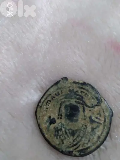 Ancient Eastern Roman Byzantine Bronze Coin for Tiberius year 582 AD