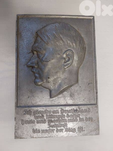 German Historical  Leader Nazi Hitler Portrait Alminium  32 x 21 cm 0
