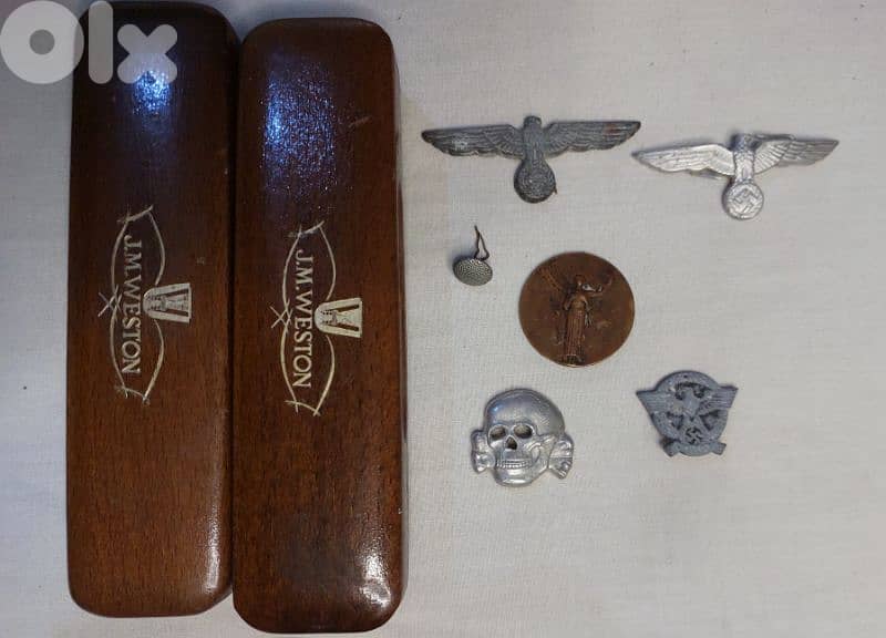 Set of seven German Nazi items related to World War II 1939 to 1945 ...