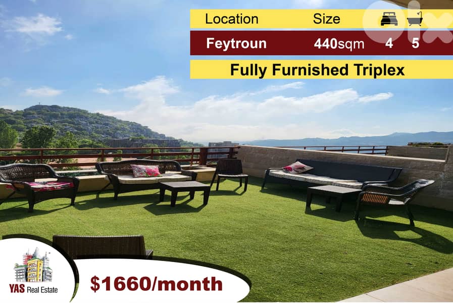 Feytroun 440m2 + 45m2 Terrace | Furnished Triplex | Luxury | Rent | DA 0