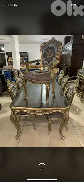 أوضة سفرة مصرية حفر خشب زان